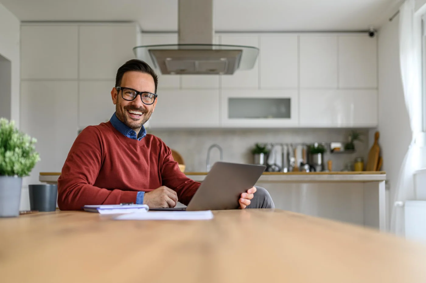 An independent professional running their one-person business from a home office